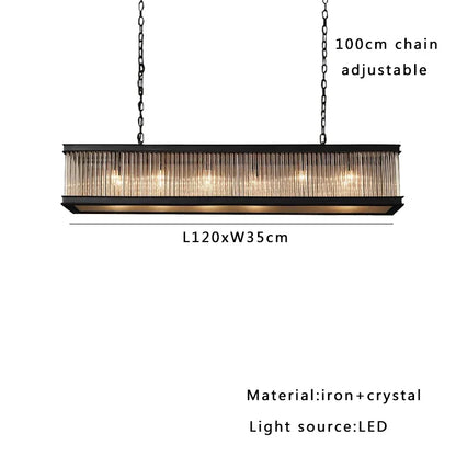 DecorBites™ Kristal Glass Rectangle Pendant Lights - Nordic Classic Dining Table Luminaire