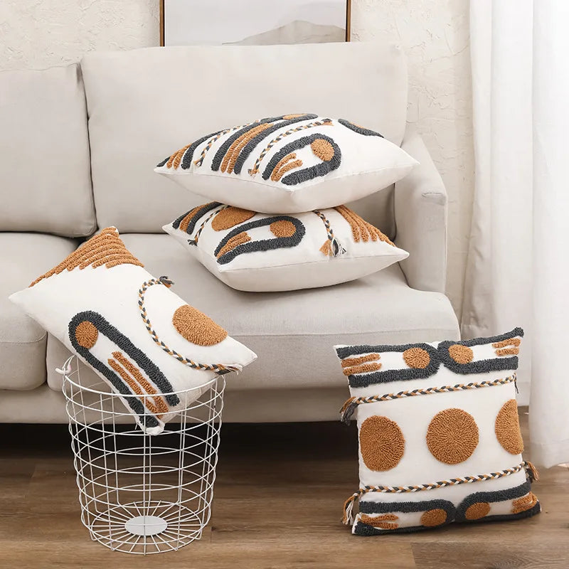 Decorbites™ Geometrisch Stickerei Baumwolle Leinen Kissenbezug Heimdekoration Boho-Stil