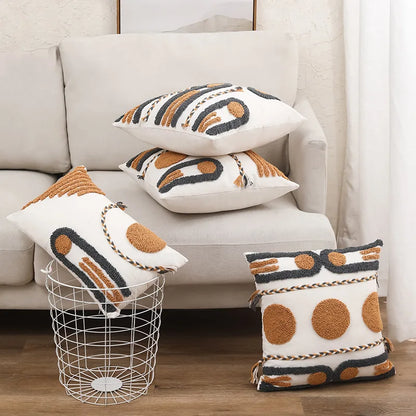 Decorbites™ Geometrisch Stickerei Baumwolle Leinen Kissenbezug Heimdekoration Boho-Stil
