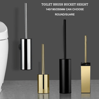DecorBites™ Gold Toilet Brush Set with Wall Mount Holder