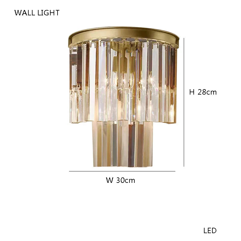 Decorbites™ Braune Kristall-Luxus-Lüster, Vintage Designer-Hängelampe für das Wohnzimmer