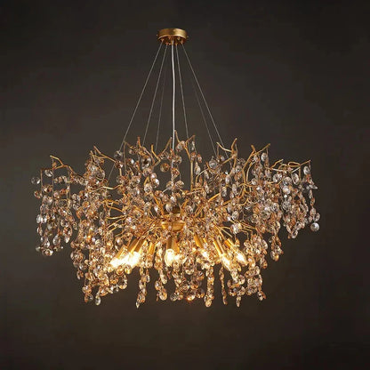 Decorbites™ Kristall-LED-Kronleuchter 60/80/100 cm Goldenes Luxus-Licht für Ess- und Wohnzimmer