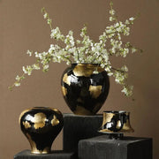 Gold Foil Ceramic Tabletop Flower Vase