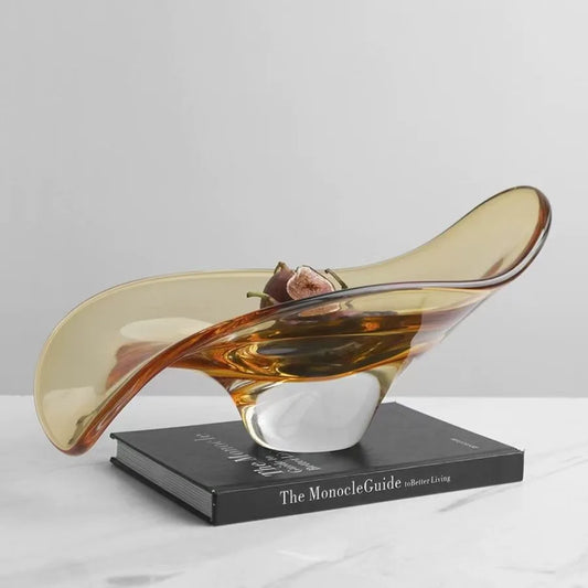DecorBites™ Geometric Glass Bowl Tray: Elegant Home Decor & Storage Essential