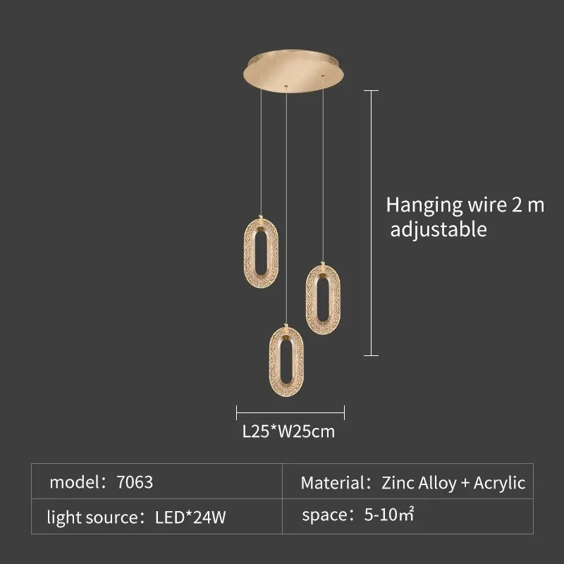 Decorbites™ Kristallringe-Kronleuchter: Treppenhaus Luxus-LED-Beleuchtungskörper