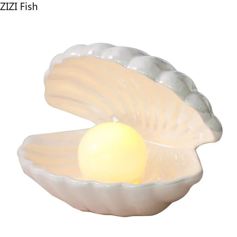 Decorbites™ Traumpalperlen-Keramiklampe Schreibtischdekoration Moderne Heimdekoration Ornamente Muschelaufbewahrungsbox
