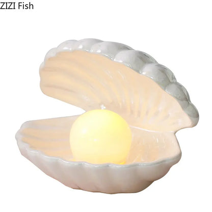 Decorbites™ Traumpalperlen-Keramiklampe Schreibtischdekoration Moderne Heimdekoration Ornamente Muschelaufbewahrungsbox
