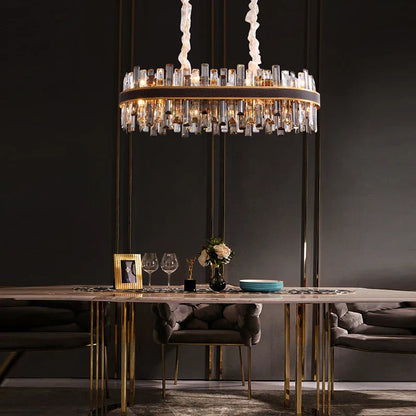 Decorbites™ Kristall-Leder-Kronleuchter | Moderne LED-Leuchter für Wohnzimmer & Esszimmer
