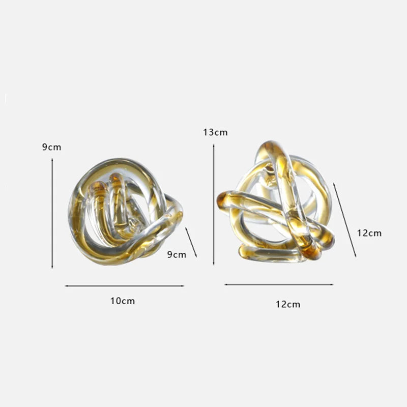 DecorBites™ Glass Knot Twist Sculpture Decor Geometric Decorative Home Figurines