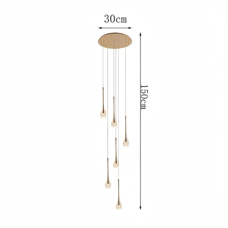 Modern Crystal Pendant Light With Adjustable Height