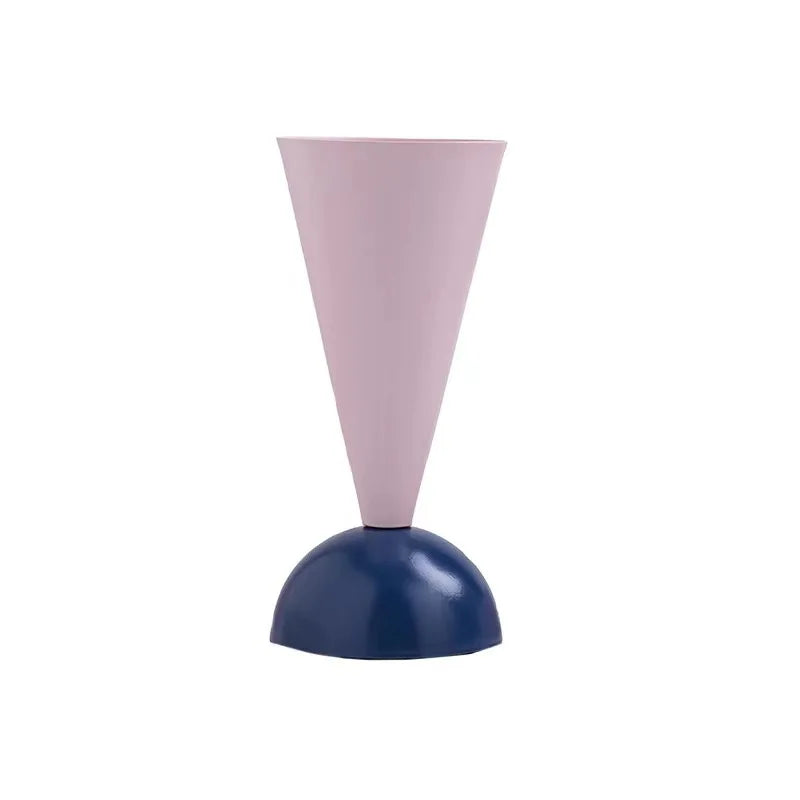 DecorBites™ Geometric Triangle Vase: Metallic Colored Flower Arrangement Terrarium & Home Decor