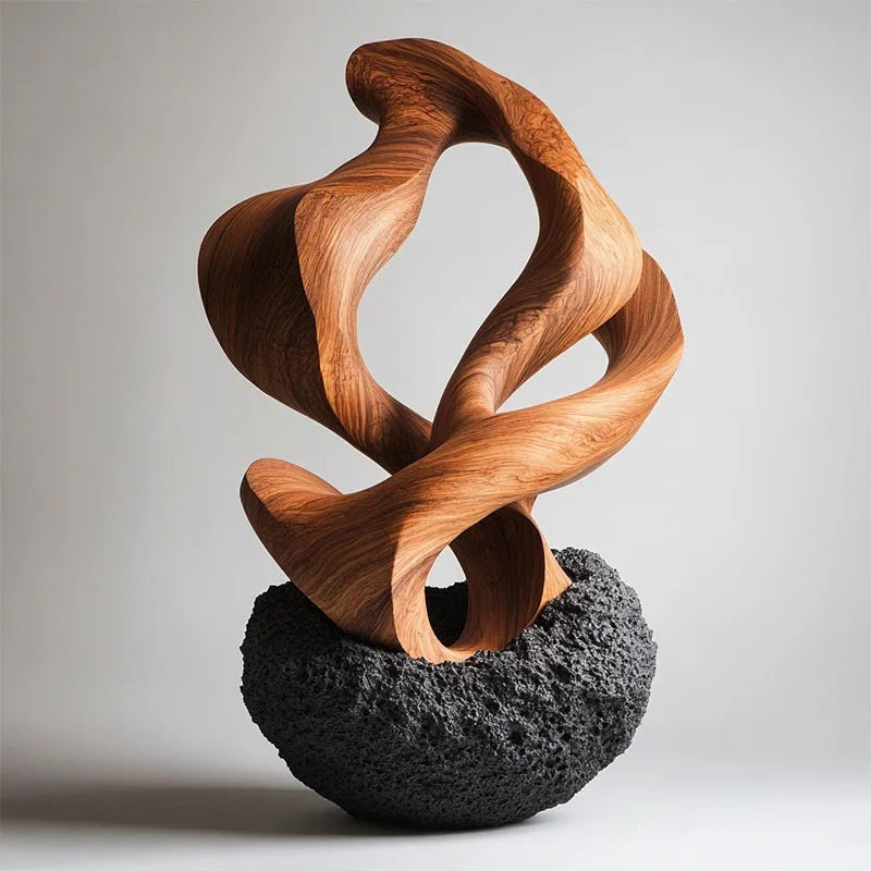 DecorBites™ Golden Geometric Resin Sculpture: Hollowed-out Tree Holes Twisted Statue Home Decor