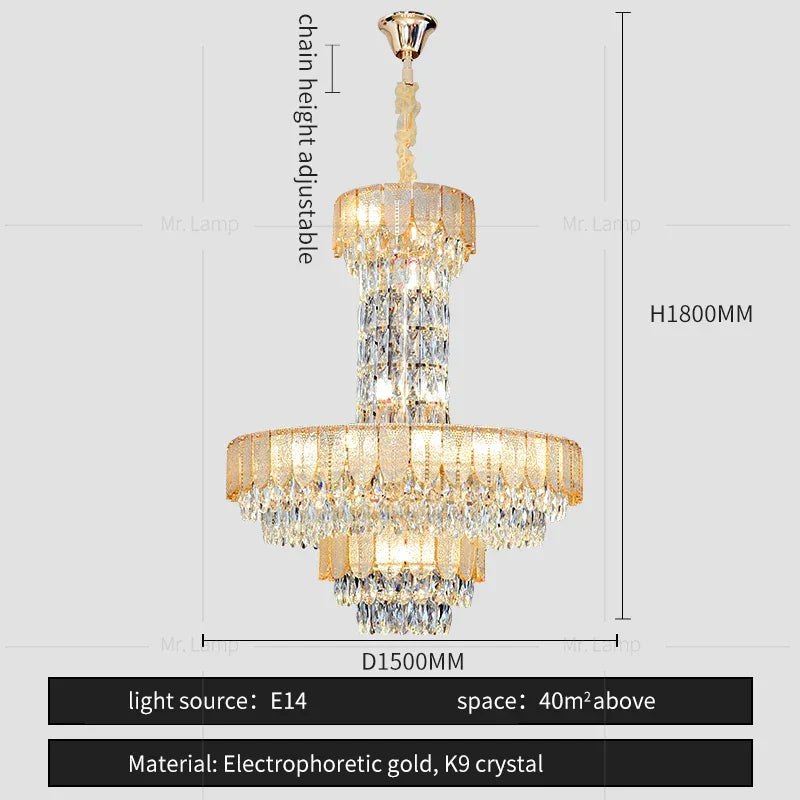 Decorbites™ Kristall-Leuchter: Postmoderne Mehrschicht-Luxus für Wohnzimmer, Hotel-Lobby und Villa