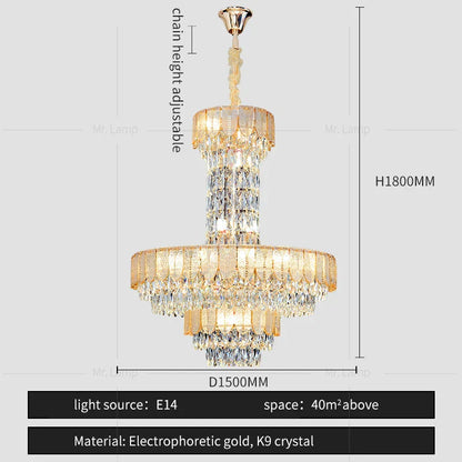 Decorbites™ Kristall-Leuchter: Postmoderne Mehrschicht-Luxus für Wohnzimmer, Hotel-Lobby und Villa