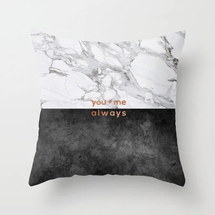 Decorbites™ Grauer Marmor Schwarzer Achat Kissenbezug für Heim-Sofadecoration und Stühle