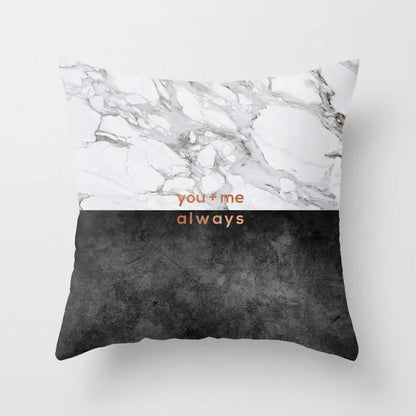 Decorbites™ Grauer Marmor Schwarzer Achat Kissenbezug für Heim-Sofadecoration und Stühle