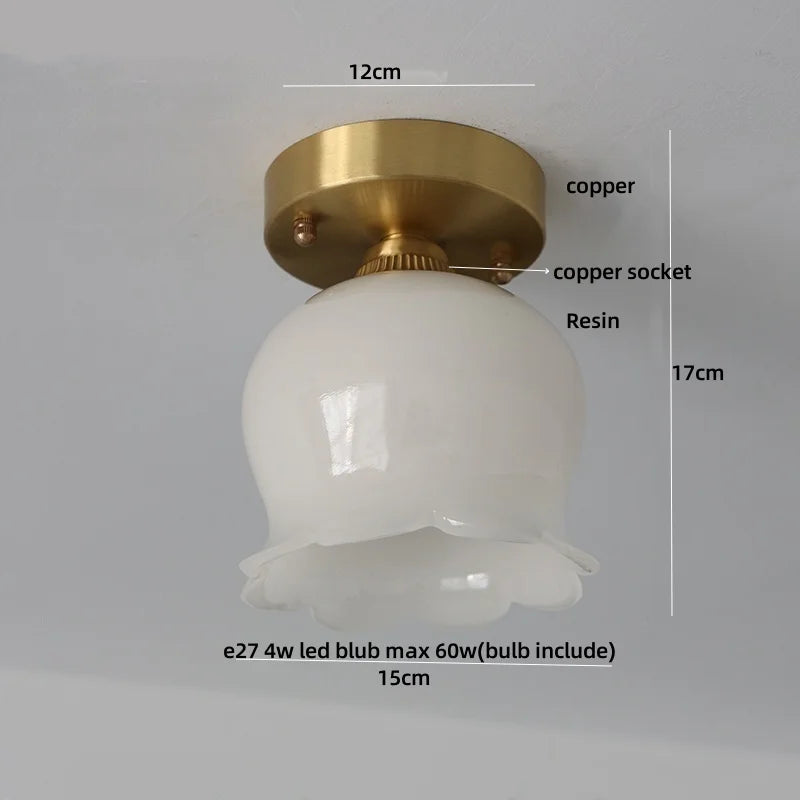 DecorBites™ Glass Flower LED Ceiling Lights - Modern Nordic Canopy Lamparas Techo