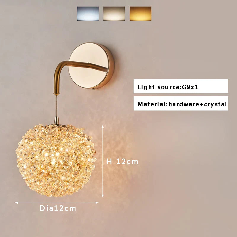 DecorBites™ Crystal Beads Wall Lamp LED Light Fixture for Home Decor & Living Room