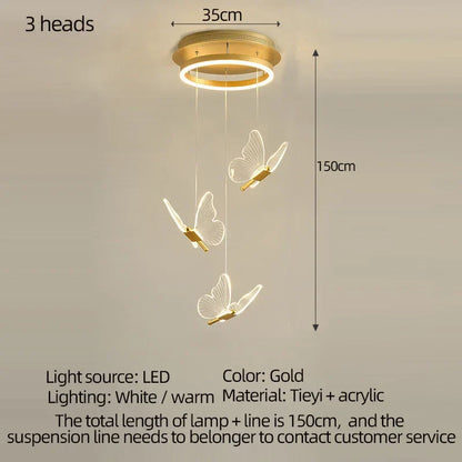 Decorbites™ LED-Kronleuchter: Modernes Schmetterlingsdesign, Acryl, Ausstellungshalle, Treppenhaus, Schlafzimmer-Nachtlampe Beleuchtungseinrichtungen
