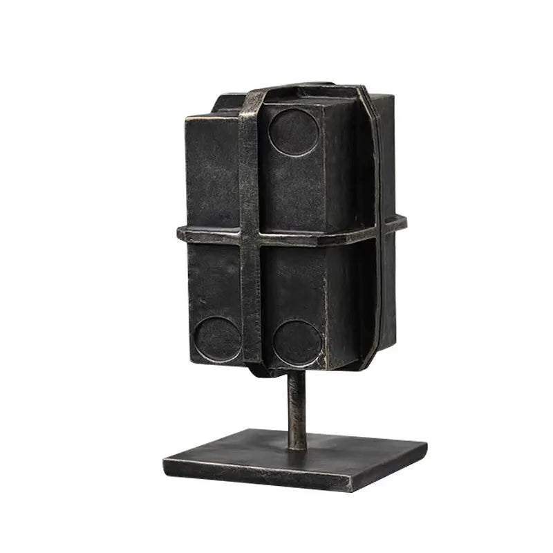 Decorbites™ Geometrische Block-Bindungsbox-Bronzefigur - Heimdekoration Skulptur Handwerk