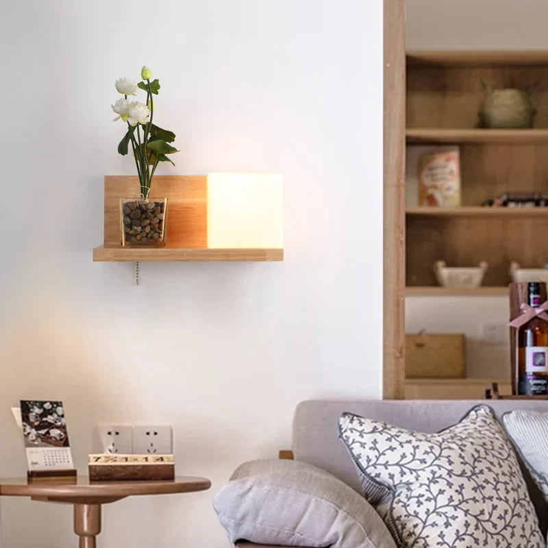 DecorBites™ LED Wooden Wall Lamp for Modern Bedroom Decor