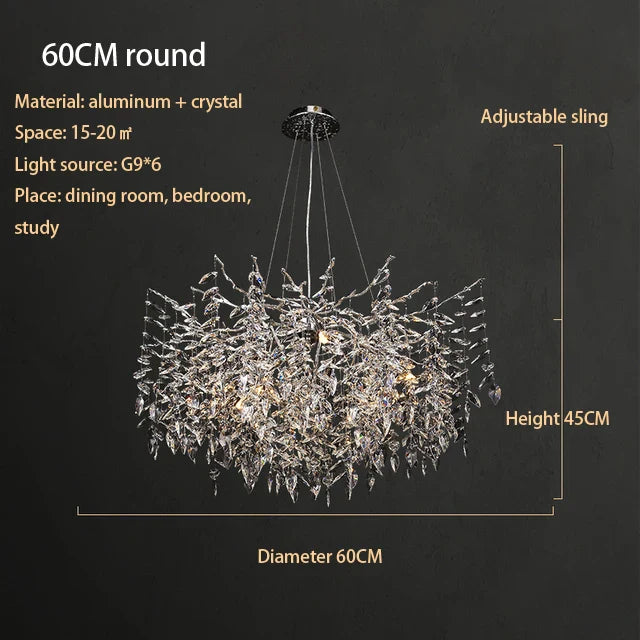 Decorbites™ Kristall-Chrom-Kronleuchter: Luxuriöse Hängelampe für Wohnzimmer, Villen und Restaurants