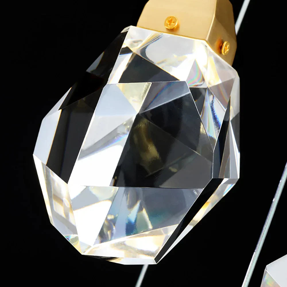 DecorBites™ Crystal LED Chandelier: Modern Staircase & Living Room Pendant Light Fixture