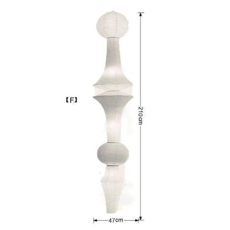 Akari-Style White Paper Wabi-Sabi Pendant Light