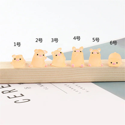Decorbites™ Kawaii-Schweinchen-Miniaturen Terrarien-Figuren 6 Stk. Bastelarbeiten Heimdekoration