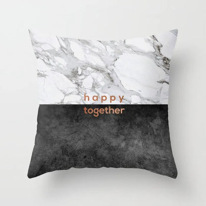 Decorbites™ Grauer Marmor Schwarzer Achat Kissenbezug für Heim-Sofadecoration und Stühle