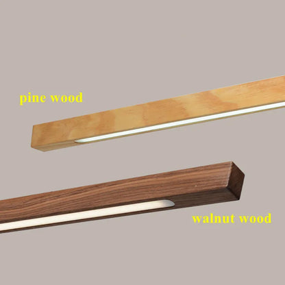 Decorbites™ Dimmbare Holz-Pendant-Lampe: Langer Streifen Minimalistisches Hängendes Innenbeleuchtung