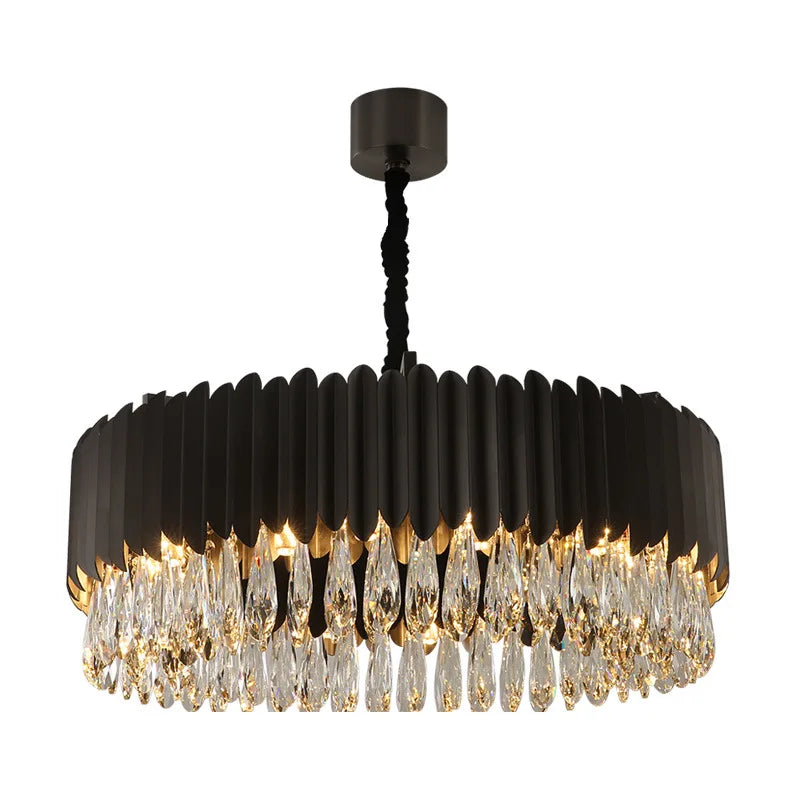 DecorBites™ Gold Crystal Water Droplet Pendant Light - Black Suspension Lamp