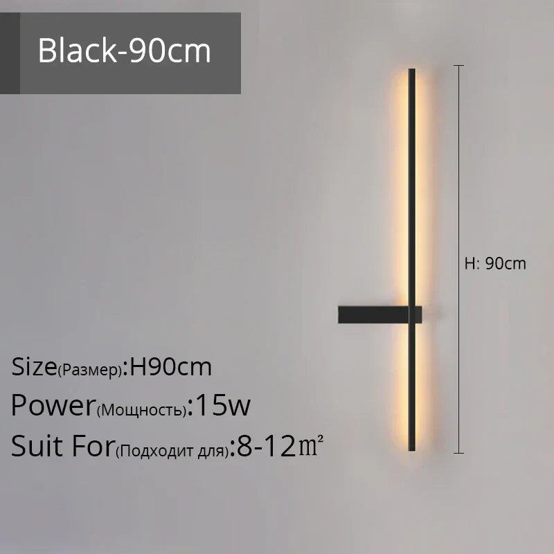 Decorbites™ LED-Wandleuchte, modernes minimalistisches Design, Aluminium, Innenbeleuchtung, Gold/Schwarz, AC85-260V