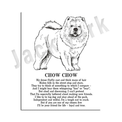 Decorbites™ Hunderassen-Poster: Chinesischer Nackthund, Chesapeake Bay Retriever, Brüsseler Griffon, + Mehr