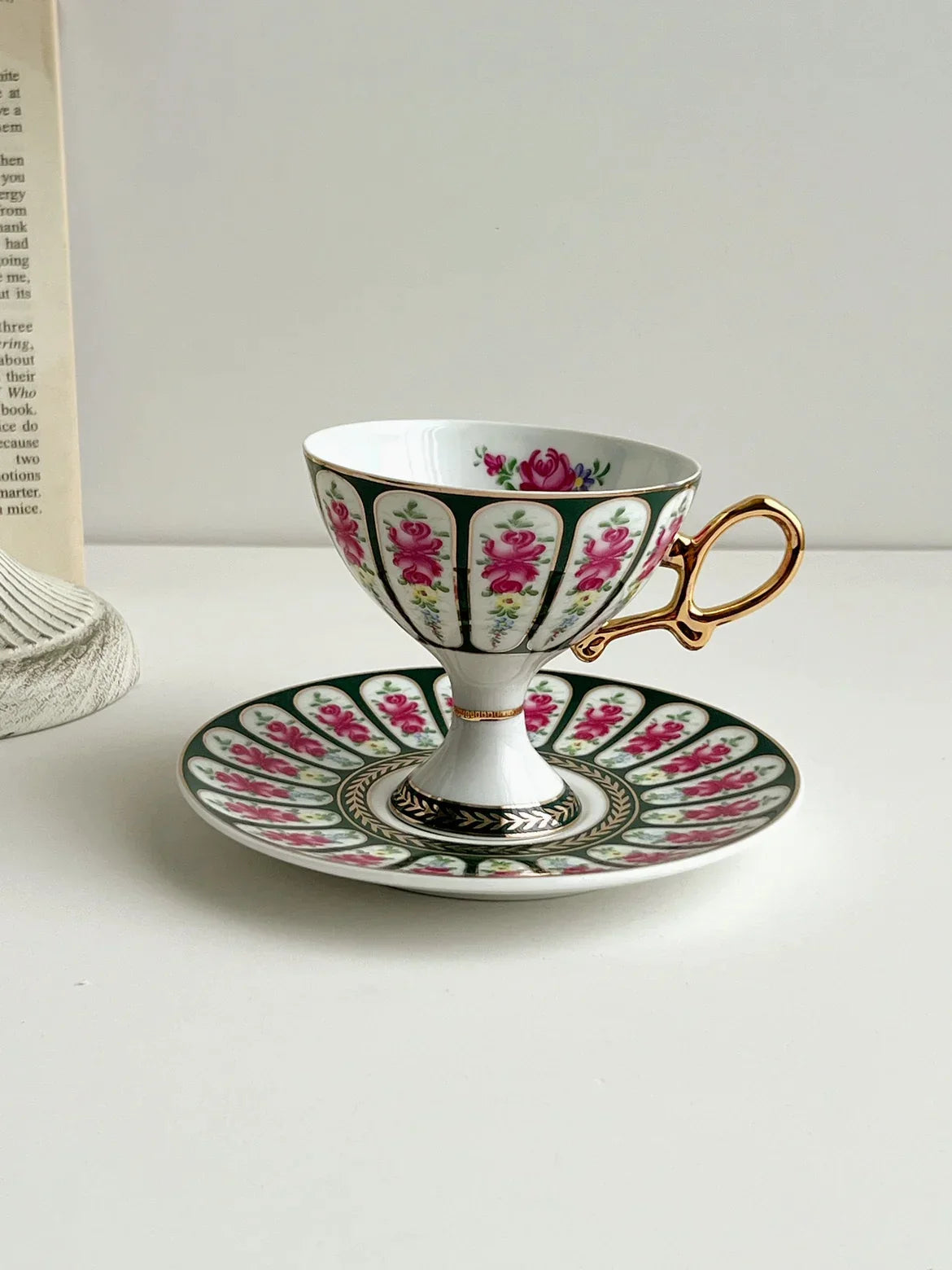 Decorbites™ Court Style Latte- & Cappuccino-Tassen-Set mit Untertasse, Teetassen-Set