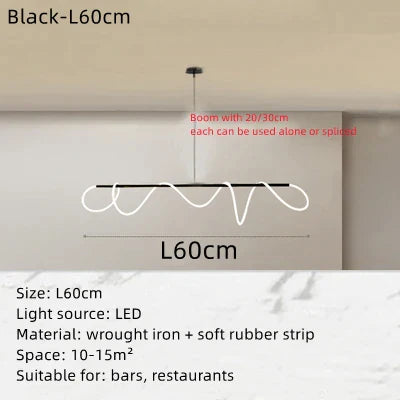 Decorbites™ Circle Note Linear Light: Modern minimalist nordisches Pendellicht für Schlafzimmer, Wohnzimmer