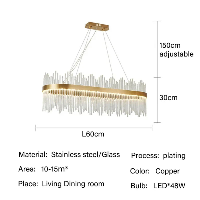 Decorbites™ Glasstab-LED-Hängeleuchter: Elegante Leuchte für die Einrichtung im Wohn-, Ess- und Schlafzimmer