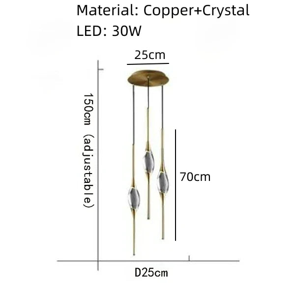 DecorBites™ Crystal Wall Sconce Copper Body Light for Bedside, Stair, Foyer, Dining Room