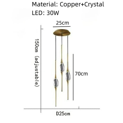 DecorBites™ Crystal Wall Sconce Copper Body Light for Bedside, Stair, Foyer, Dining Room