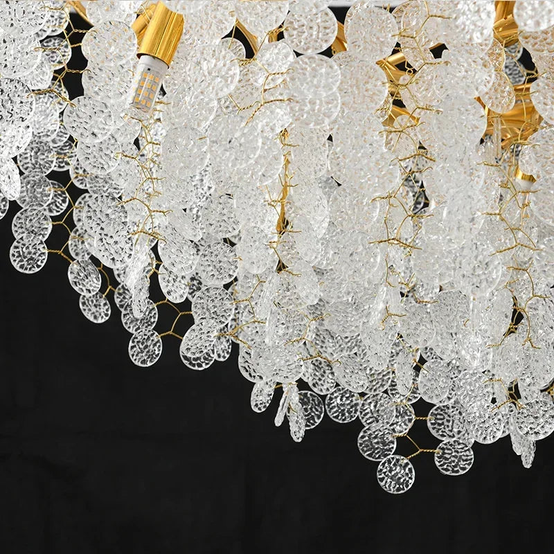 DecorBites™ Gold Chandelier Glass Pendant Lamp for Home Decor - Modern Luxury Lighting