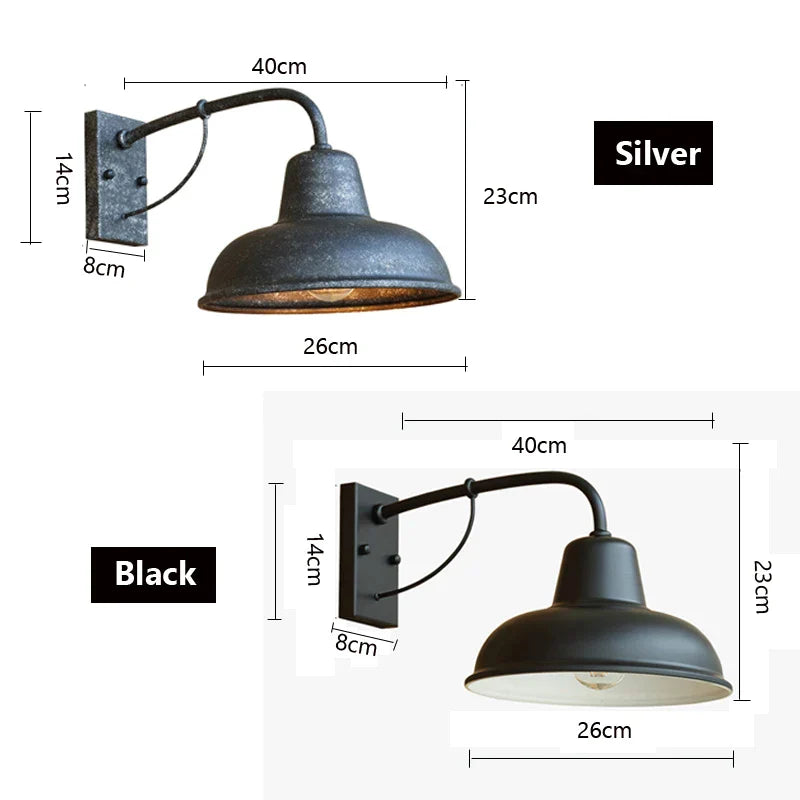 Decorbites™ Eisen-Außen-Wandlampe für Garten, Veranda, Terrasse oder Restaurantbeleuchtung