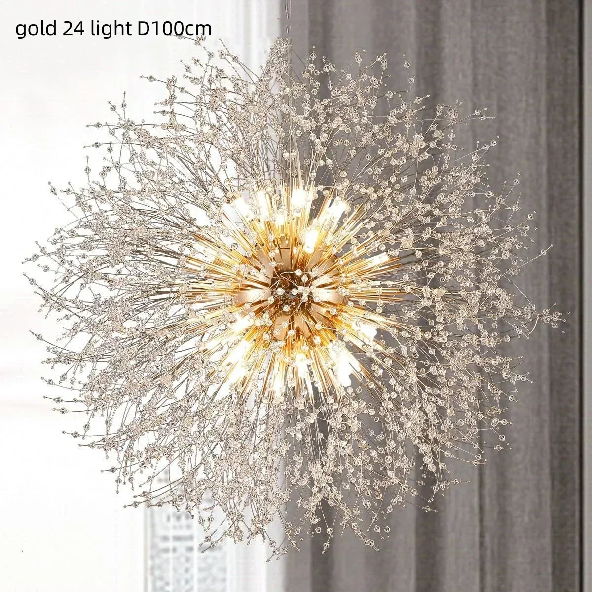 Decorbites™ Löwenzahn Gold/Chrom Kronleuchter mit Kristallen, G9 Anhängerleuchten für elegante Beleuchtung