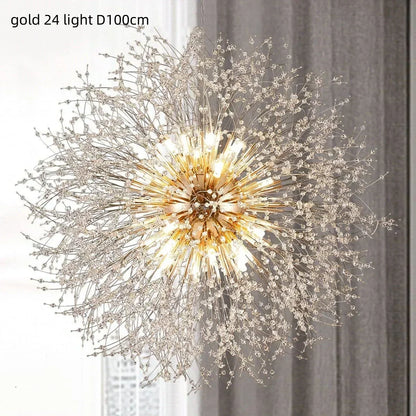 Decorbites™ Löwenzahn Gold/Chrom Kronleuchter mit Kristallen, G9 Anhängerleuchten für elegante Beleuchtung