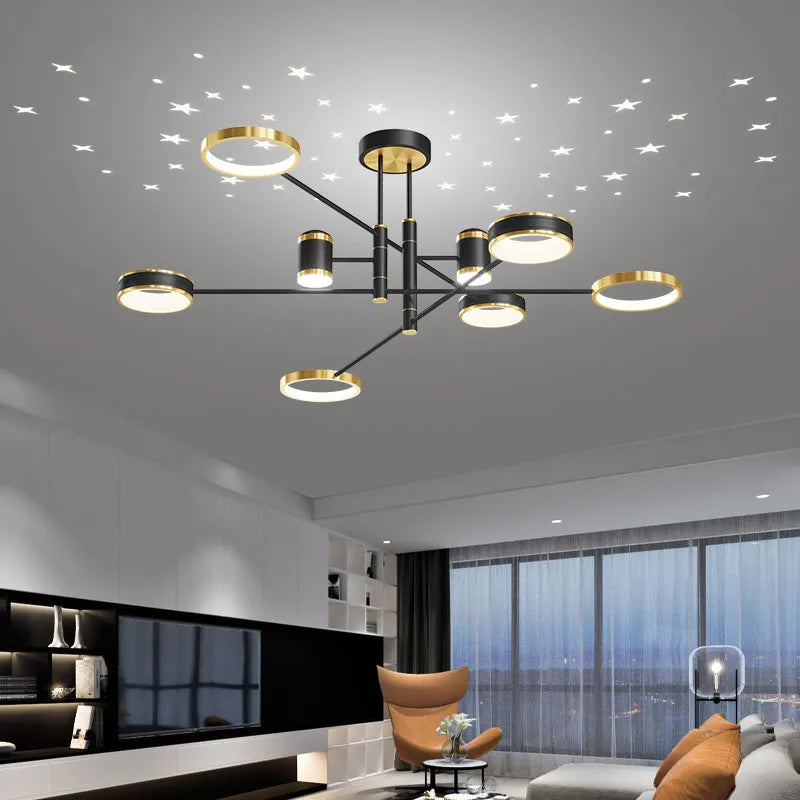 Decorbites™ LED-Kronleuchter: Moderne smarte Fernbedienungs-Deckenleuchte für Wohnzimmer, Schlafzimmer, Esszimmer und Küche