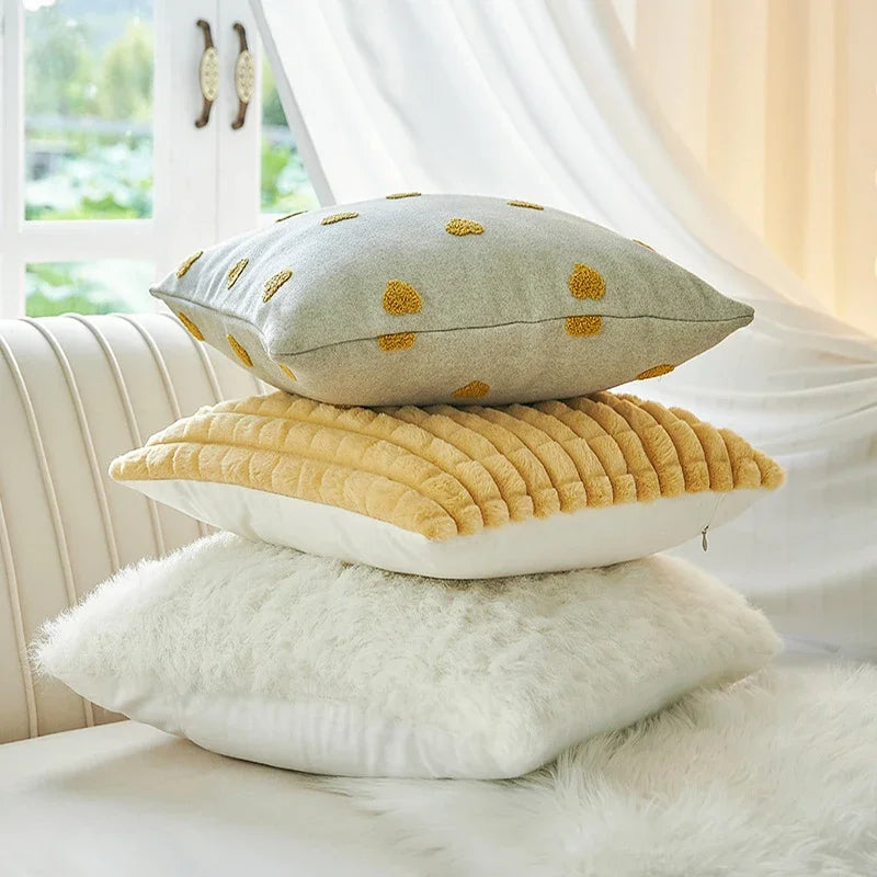 DecorBites™ Geometric Tufted Plush Cushion Cover for Stylish Home Decor