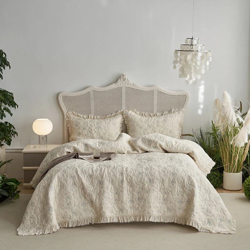 DecorBites™ Cotton Quilted Bedspread Set with Pillowcase - Versatile & Summer-Ready