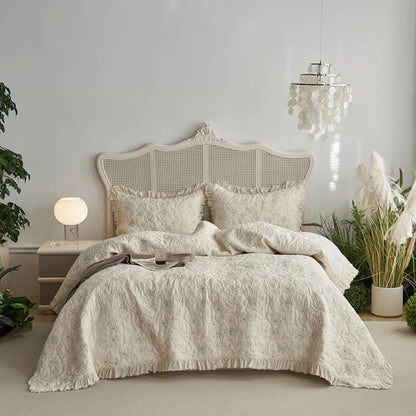 DecorBites™ Cotton Quilted Bedspread Set with Pillowcase - Versatile & Summer-Ready
