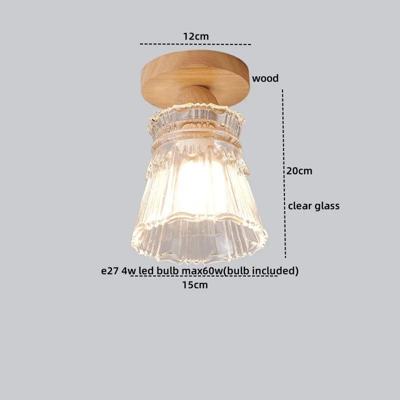 DecorBites™ LED Ceiling Lamp Modern Style Wood Glass Luminaria