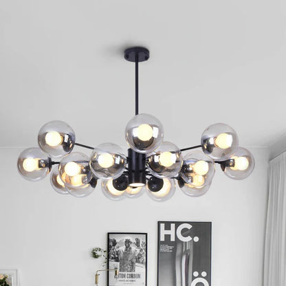 DecorBites™ Glass Ball LED Chandelier for Bedroom Dining Room - Elegant Ceiling Pendant Lamp