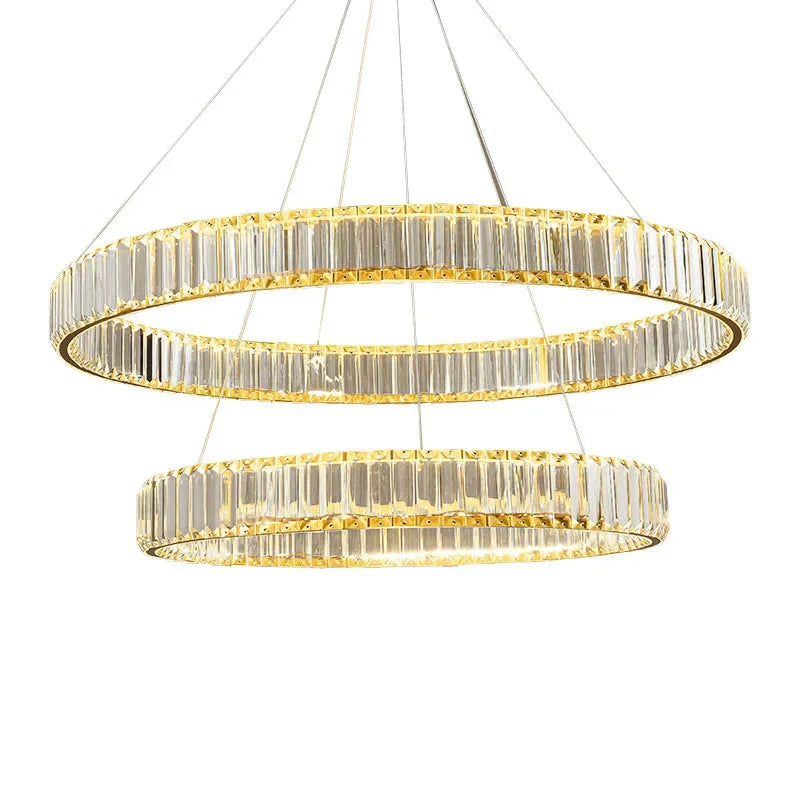 Gold Crystal Round Pendant